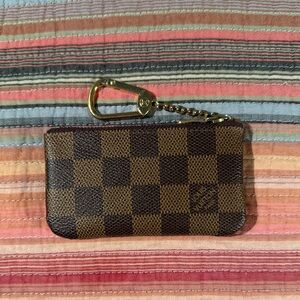 LOUIS VUITTON Key Pouch Brown Damier Ebenel